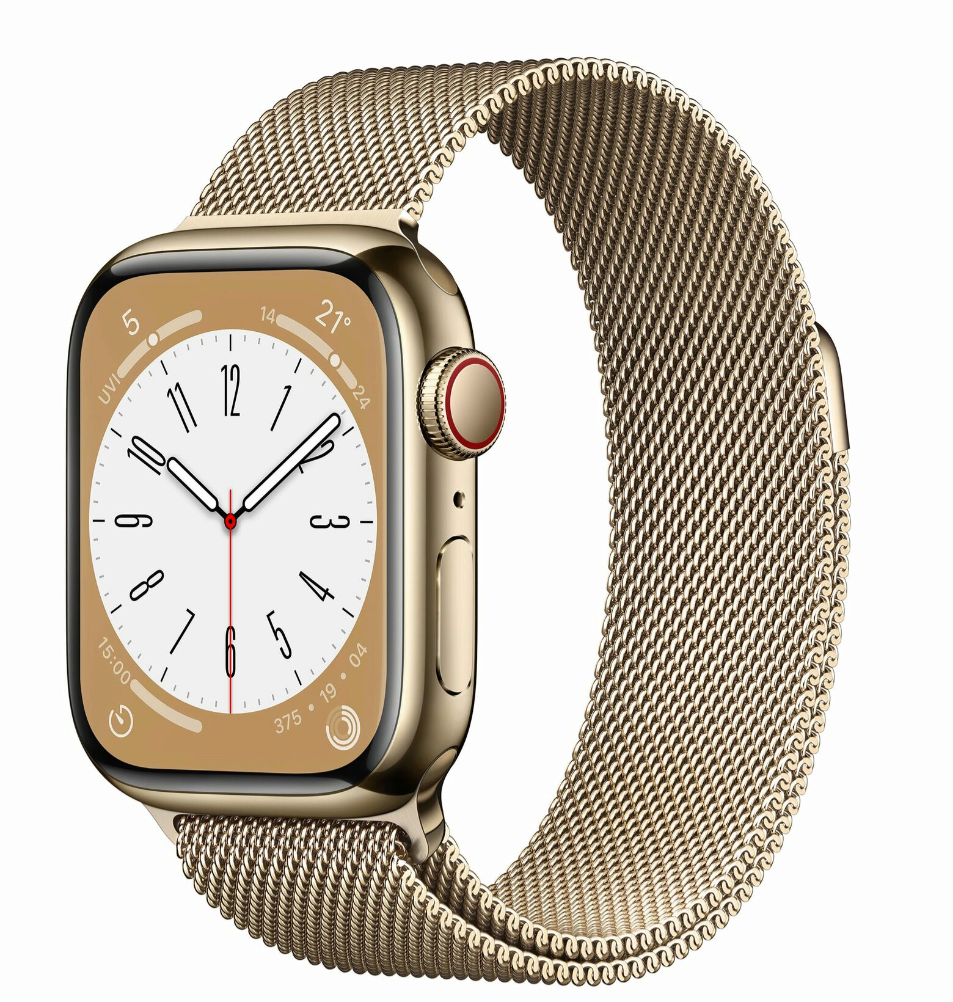 Apple Watch 8 Cell 41mm Edelst. Gold/Gold Milanese Loop